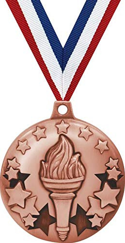 Crown Awards Torch Medals, 1 3/4" Galactic 3D Classic Participation Medal Bronze, 1 Pack Prime