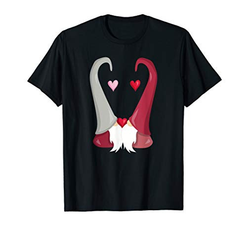 Cute Happy Valentine's Day Kissing Heart Garden Gnomes T-Shirt