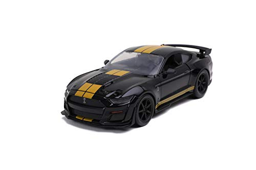 Jada Toys Bigtime Muscle 1:24 2020 Ford Mustang Shelby GT500 Die-cast Car Black Gold, Toys for Kids and Adults