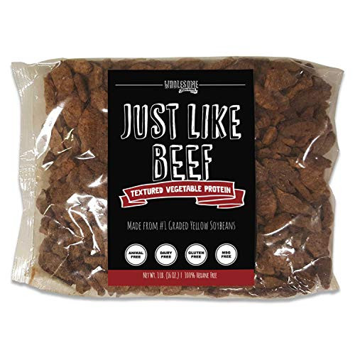 Textured Vegetable Protein (TVP), Vegan Meat Substitute, 100 percent Hexane Free, Made with  1 Graded Yellow Soybeans, 100 percent Vegan, Made in US, Imitation Beef, Gluten Free, Just Like Beef, Unflavored (1 Pack)