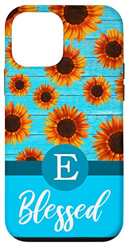 iPhone 12 mini Letter E Initial Monogram Sunflowers-Blessed Inspirational Case
