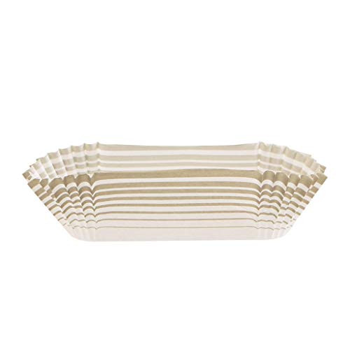 Supreme Large Baking Cups Oval - Gold Stripe -Pack of 40