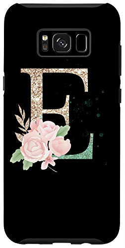 Galaxy S8Plus Modern Monogram Initial Letter E Peony Floral Pattern Design Case