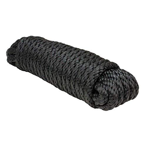Extreme Max 3008.0001 Black 1/4" x 10' Solid Braid MFP Utility Rope