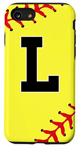 iPhone SE (2020) / 7 / 8 Softball Letter L Initial Athlete Player Gift for Girls Case