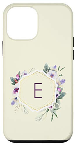 iPhone 12 mini Floral Monogram Initial Letter E Watercolor Personalized Case