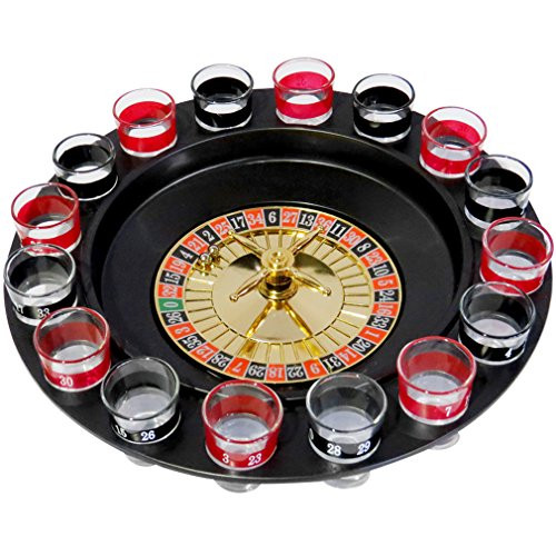 Evelots Drinking Shot Glass Roulette Game-Casino Style-16 Shot Glasses Included