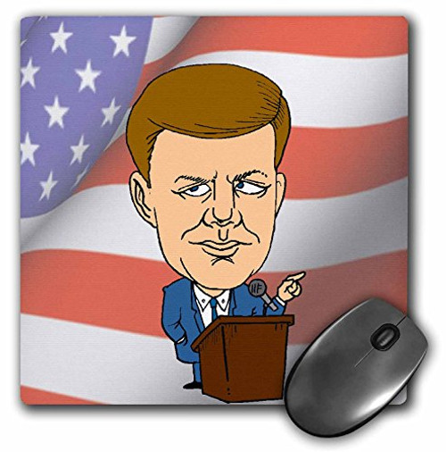 3dRose LLC 8 x 8 x 0.25 Inches President John F. Kennedy with American Flag Mouse Pad (mp_61146_1) 3dRose LLC 8 x 8 x 0.25 Inches President John F. Kennedy with American Flag Mouse Pad (mp_61146_1)