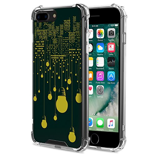 For iPhone 7 Plus Case / iPhone 8 Plus Case - MoKo Rigid Shock Absorption Slim Clear Cool Pattern Case Protective Anti-scratch Hard Back Cover for Apple iPhone 7 Plus / 8 Plus, City Night View