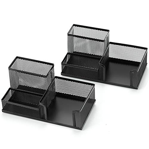 Ludato 2-Pack Mesh Desk Organizer - Black Pen Holder for Desk - Multi-Functional Pencil Holder For Desk - Rust-proof and Durable - 3 Compartments - Suitable for Office and School and Home Ludato 2-Pack Mesh Desk Organizer - Black Pen Holder for Desk - Multi-Functional Pencil Holder For Desk - Rust-proof and Durable - 3 Compartments - Suitable for Office and School and Home