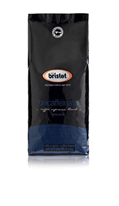 Bristot Decaf Italian Coffee Beans - Italian Espresso Beans Whole - Medium Roast - 1.1 lb/500g