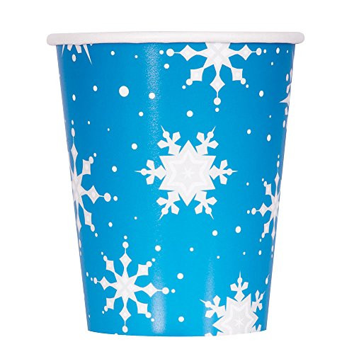 9oz Silver Snowflake Christmas Party Cups, 8ct