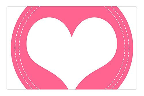 LESGAULEST Doormat Floor Rug/Mat (23.6 x 15.7 inch) - Heart Sticker Pink Love Valentine Bright Closeup