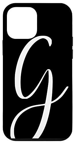 iPhone 12 mini Black  and  White Personalized Phone Cases with Letter G,Initial Case