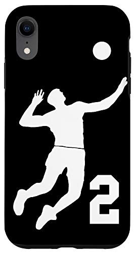 iPhone XR  2, Number 2, Volleyball player black background Case