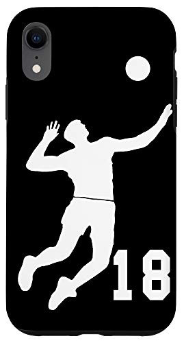 iPhone XR  18, Number 18 Volleyball player black background Case