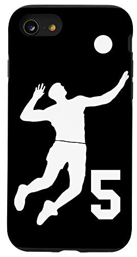 iPhone SE (2020) / 7 / 8  5, Number 5 Volleyball player black background Case