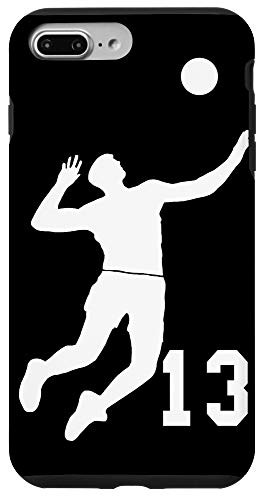 iPhone 7 Plus/8 Plus  13, Number 13 Volleyball player black background Case