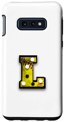 Galaxy S10e Softball Vintage Player Letter Initial-L Monogram Marquee-L Case
