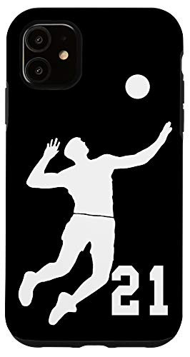 iPhone 11  21, Number 21 Volleyball player black background Case