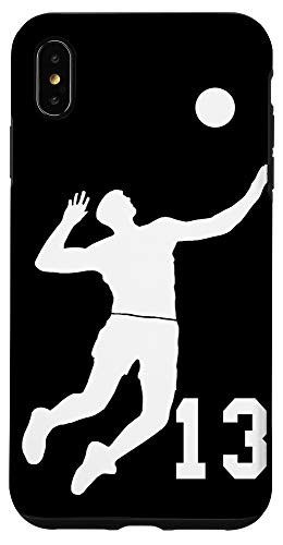 iPhone XS Max  13, Number 13 Volleyball player black background Case