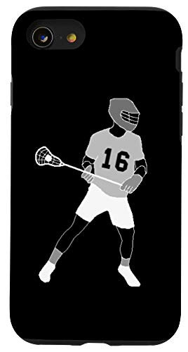 iPhone SE (2020) / 7 / 8  16, Number 16 Lacrosse player black background Case