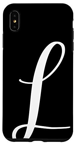iPhone XS Max Black  and  White Personalized Phone Cases with Letter L,Initial Case