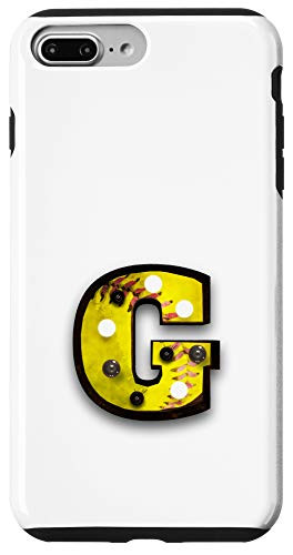 iPhone 7 Plus/8 Plus Softball Vintage Player Letter Initial-G Monogram Marquee-G Case