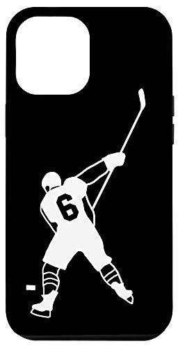 iPhone 12 Pro Max  6 Number 6 Hockey Player Puck Black Background Case