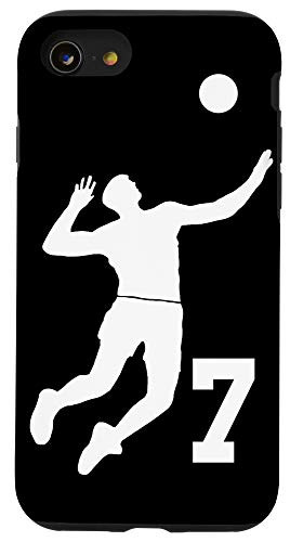 iPhone SE (2020) / 7 / 8  7, Number 7 Volleyball player black background Case