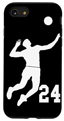 iPhone SE (2020) / 7 / 8  24, Number 24 Volleyball player black background Case