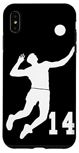 iPhone XS Max  14, Number 14 Volleyball player black background Case