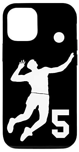 iPhone 12/12 Pro  5, Number 5 Volleyball player black background Case