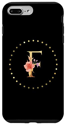 iPhone 7 Plus/8 Plus Modern Monogram Initial Letter F Floral Flower Pattern Case