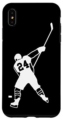 iPhone XS Max  24 Number 24 Hockey Player Puck Black Background Case