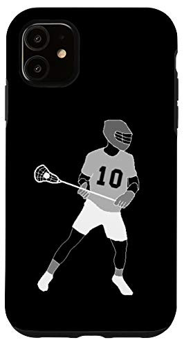 iPhone 11  10, Number 10 Lacrosse player black background Case