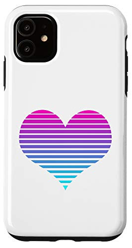 iPhone 11 Love Heart Vaporwave on White Art Pop Electronic Case