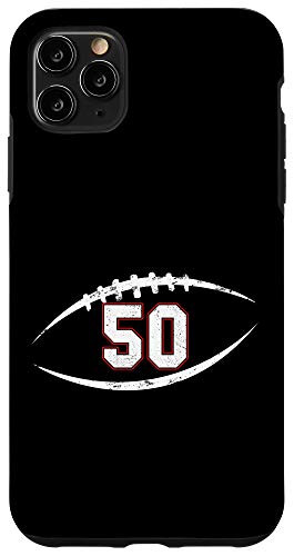 iPhone 11 Pro Max 50 Number Vintage Football Player 50 Lucky Number Birthday Case