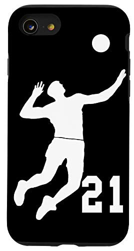 iPhone SE (2020) / 7 / 8  21, Number 21 Volleyball player black background Case