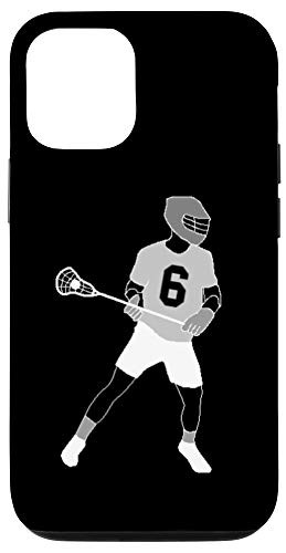 iPhone 12/12 Pro  6, Number 6 Lacrosse player black background Case