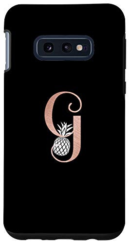 Galaxy S10e Letter G rose pink monogram phone case pineapple, initial G Case