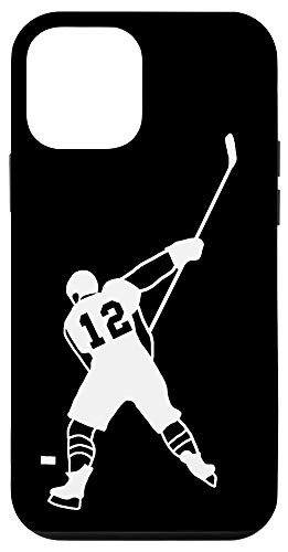 iPhone 12 mini  12 Number 12 Hockey Player Puck Black Background Case