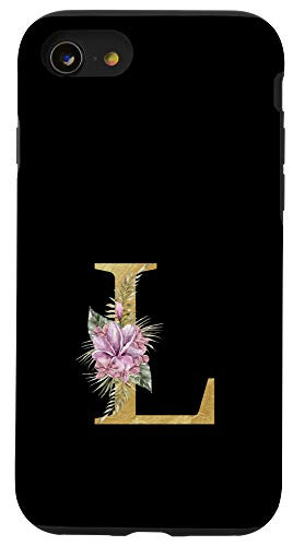 iPhone SE (2020) / 7 / 8 Vintage Watercolor Flowers Initial Letter L Monogram Cute Case