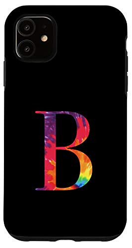 iPhone 11 Tie Dye Pattern Monogram Letter B Name Initial Case