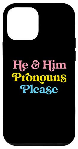iPhone 12 mini He  and  Him Pronouns Please Pansexual LGBTQIA Pan Pride Flag Case