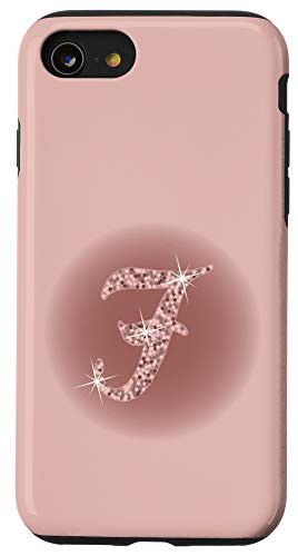 iPhone SE (2020) / 7 / 8 Initial F Script Letter, Rose Pink and Mauve Case