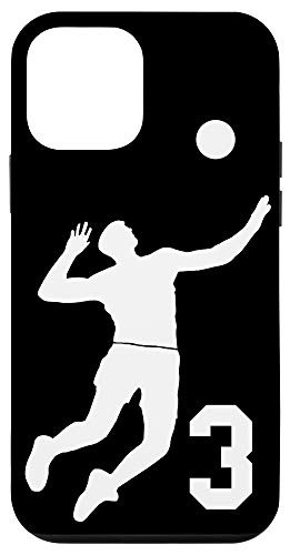 iPhone 12 mini  3, Number 3, Volleyball player black background Case