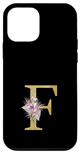 iPhone 12 mini Vintage Watercolor Flowers Initial Letter F Monogram Cute Case