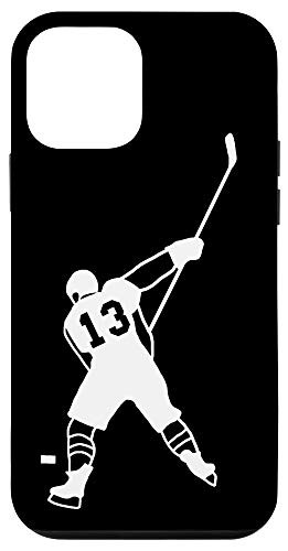 iPhone 12 mini  13 Number 13 Hockey Player Puck Black Background Case