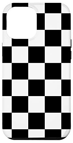 iPhone 12 Pro Max Checker Black and White Pattern - Checkerboard / Check board Case